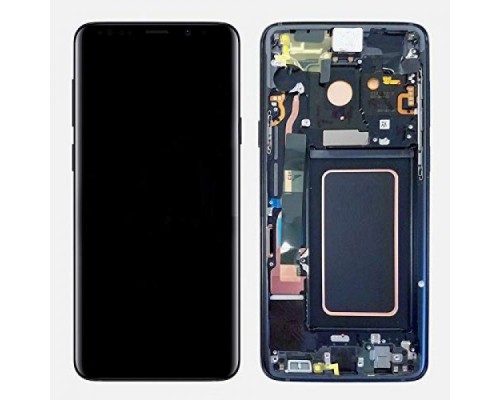 Дисплей (экран) в сборе с тачскрином для Samsung Galaxy S9 SM-G960F/DS синий с рамкой (Premium LCD)