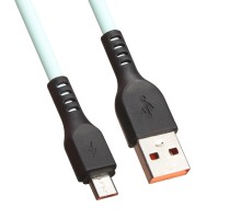 USB кабель "LP" Micro USB "Extra" TPE бирюзовый