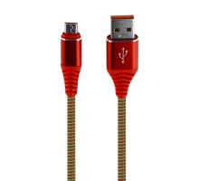 USB кабель "LP" Micro USB "Носки" красныйблистер)