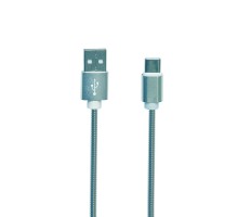 USB кабель "LP" Type-C металлическая оплетка 1м серебряный