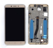 Дисплей (экран) в сборе с тачскрином для Asus ZenFone 3 Laser ZC551KL с рамкой золотистый