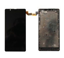 Дисплей (экран) в сборе с тачскрином для Microsoft Lumia 540 Dual Sim (RM1141) с рамкой черный