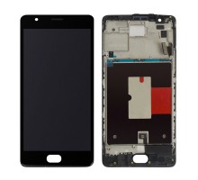 Дисплей (экран) в сборе с тачскрином для OnePlus 3, 3T с рамкой черный