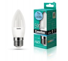 Лампа светодиодная LED7-C35/845/E27 7Вт свеча 4500К бел. E27 560лм 220В Camelion 12078