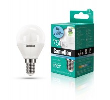 Лампа светодиодная LED8-G45/845/E14 8Вт шар 4500К бел. E14 750лм 170-265В Camelion 12393