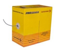 Кабель витая пара U/UTP 4х2х24AWG кат.5e solid CCA PVC сер. 305м (м) PROCONNECT 01-0043-3