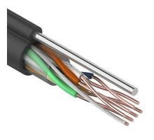 Кабель витая пара U/UTP 4х2х24AWG кат.5e solid CU PE OUTDOOR трос черн. 305м (м) Rexant 01-0046