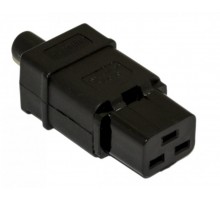 Разъем CON-IEC320C19 прямой IEC 60320 C19 220В 16А на кабель контакты на винтах (плоск. контакты внутри разъема) Hyperline 54434