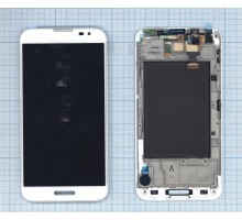 Дисплей (экран) в сборе с тачскрином для LG OPTIMUS G PRO E980 E985 F240L, с рамкой белый