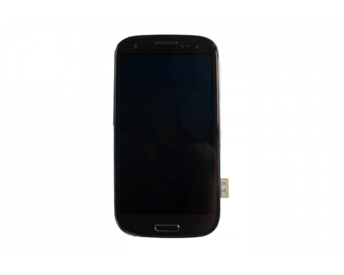 Дисплей (экран) в сборе с тачскрином для Samsung i9300 Galaxy S3 с рамкой голубой (Premium LCD)