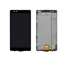 Дисплей (экран) в сборе с тачскрином для LG X Power (K220DS) с рамкой черный (Premium LCD)