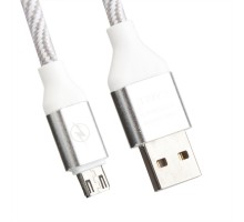 Micro USB кабель LP "Волны" серый, белый