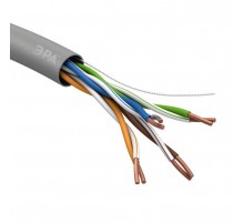 Кабель витая пара U/UTP кат.5e 4х2х24AWG solid CU PVC сер. 305м (м) Эра Б0044429