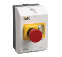 Оболочка защитная с кноп. "СТОП" IP54 IEK DMS11D-PC55