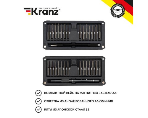 Набор отверток для точных работ RA-02 30 предметов Kranz KR-12-4752