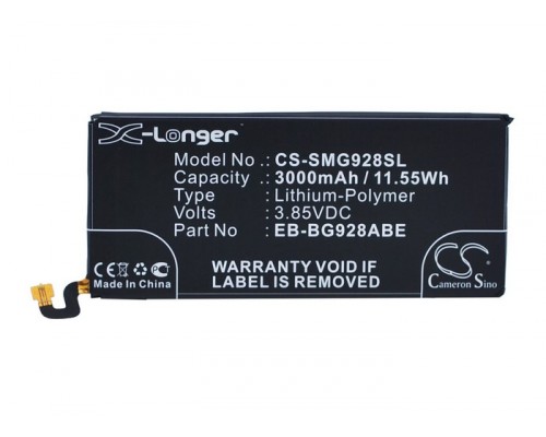 Аккумулятор CS-SMG928SL EB-BG928ABE для Samsung Galaxy S6 Edge+, 3.85V / 3000mAh / 11.55Wh (CameronSino)