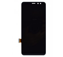 Дисплей (экран) в сборе с тачскрином для Samsung A530F/DS (A8 2018) черный Super AMOLED (Premium SC LCD)