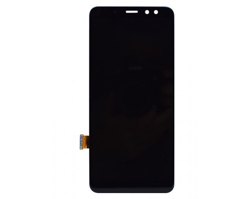 Дисплей (экран) в сборе с тачскрином для Samsung A530F/DS (A8 2018) черный Super AMOLED (Premium SC LCD)