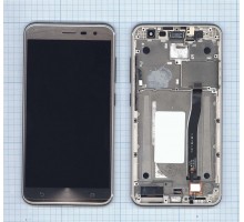 Дисплей (экран) в сборе с тачскрином для Asus ZenFone 3 (ZE552KL) золотистый с рамкой