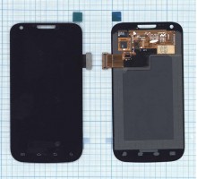 Дисплей (экран) в сборе с тачскрином для Samsung SGH-T989 Galaxy S II чёрный OEM