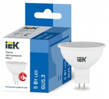 Лампа светодиодная ECO MR16 софит 5Вт 230В 6500К GU5.3 IEK LLE-MR16-5-230-65-GU5