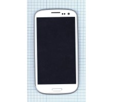 Дисплей (экран) в сборе с тачскрином для Samsung Galaxy S3 Duos GT-I9300 I9308 белый с рамкой