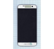 Дисплей (экран) в сборе с тачскрином для Samsung Galaxy S7 Edge SM-G935FD серебро с рамкой и аккумулятором