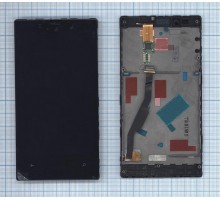 Дисплей (экран) в сборе с тачскрином для Nokia Lumia 720 (с рамкой) черный