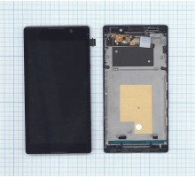 Дисплей (экран) в сборе с тачскрином для Sony Xperia C черный с рамкой