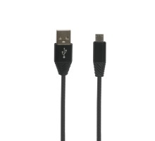 USB кабель "LP" Micro USB кожаная оплетка 1м черный