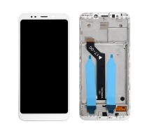 Дисплей (экран) в сборе с тачскрином для Xiaomi Redmi 5 Plus с рамкой белый (Premium LCD)