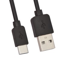 USB кабель "LP" USB Type-C 1 м. (черный/европакет)