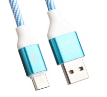 USB Type-C кабель LP "Волны" голубой, белый